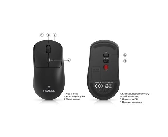 Мышка REAL-EL RM-317W Wireless Black (EL123200052), изображение 10