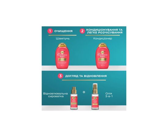 Кондиционер для волос OGX Bond Protein Repair Восстанавливающий с протеинами 385 мл (3574661818467), изображение 7