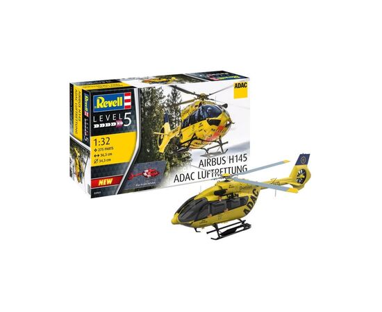 Сборная модель Revell Вертолет Airbus H145 ADAC Спасательная служба, уровень 5,1:32 (RVL-04969)