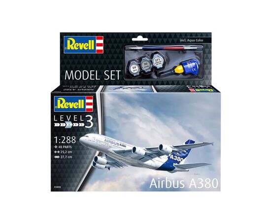 Сборная модель Revell набор Самолет Airbus A380, уровень 3, 1:288 (RVL-63808), изображение 3