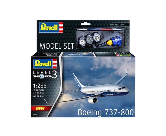 Сборная модель Revell набор Самолет Boeing 737-800, уровень 3, 1:288 (RVL-63809), изображение 3