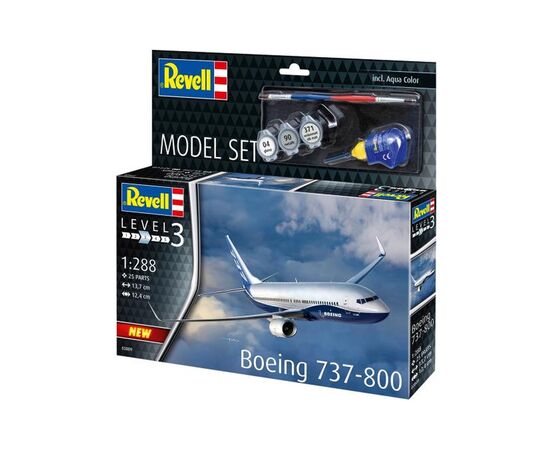 Сборная модель Revell набор Самолет Boeing 737-800, уровень 3, 1:288 (RVL-63809), изображение 4