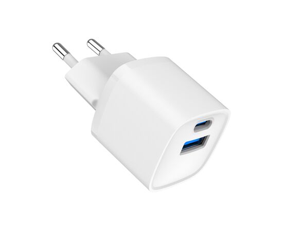 Зарядное устройство Gembird 1xUSB-C PD20W + 1xUSB QC3.0 white (TA-UC-PDQC20-W-01), изображение 2