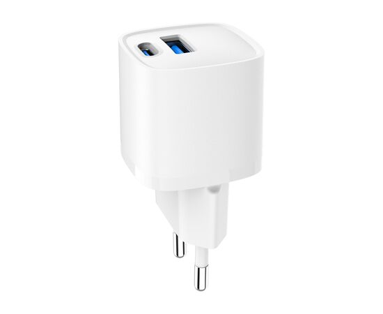 Зарядное устройство Gembird 1xUSB-C PD20W + 1xUSB QC3.0 white (TA-UC-PDQC20-W-01), изображение 6