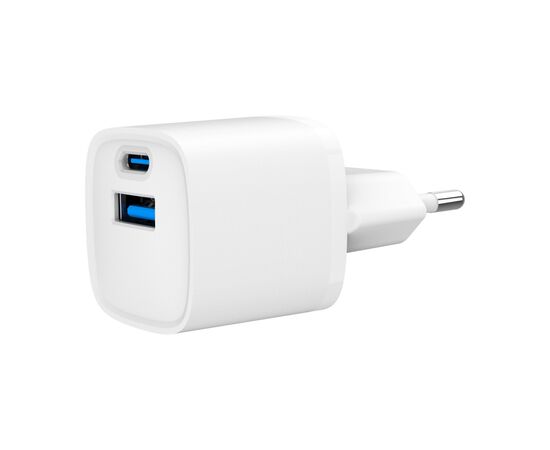 Зарядное устройство Gembird 1xUSB-C PD20W + 1xUSB QC3.0 white (TA-UC-PDQC20-W-01)