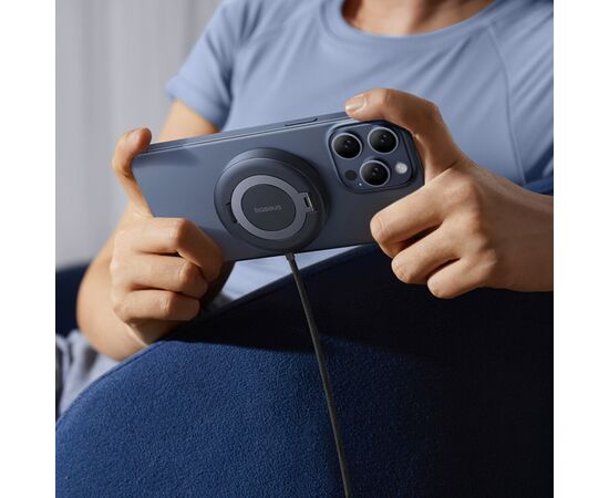 Зарядное устройство Baseus Simple Mini4 Magnetic Wireless Charging Stand Qi2 15W Cosmic Black (P10273300121-01), изображение 11