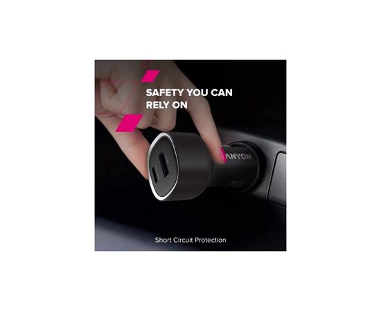 Зарядное устройство Canyon 1xUSB + 1xUSB-C PD48W black (CNE-CCABR3AC), изображение 8