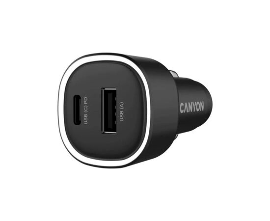 Зарядное устройство Canyon 1xUSB + 1xUSB-C PD48W black (CNE-CCABR3AC)