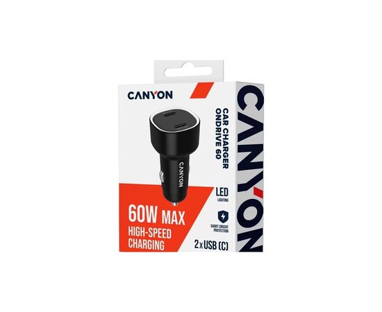 Зарядний пристрій Canyon 2xUSB-C PD60W black (CNE-CCABR3CC), зображення 5