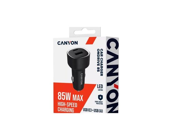 Зарядное устройство Canyon 1xUSB + 1xUSB-C PD85W black (CNE-CCABR8AC), изображение 6