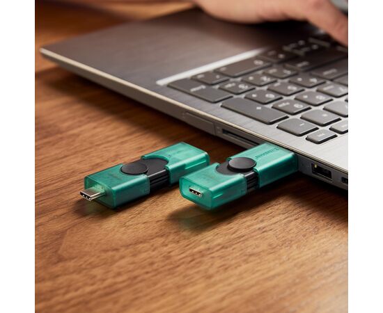 USB флеш накопитель Kingston 128GB DataTraveler Duo USB 3.2 / Type-C Black/Green (DTDEG2/128GB), изображение 11