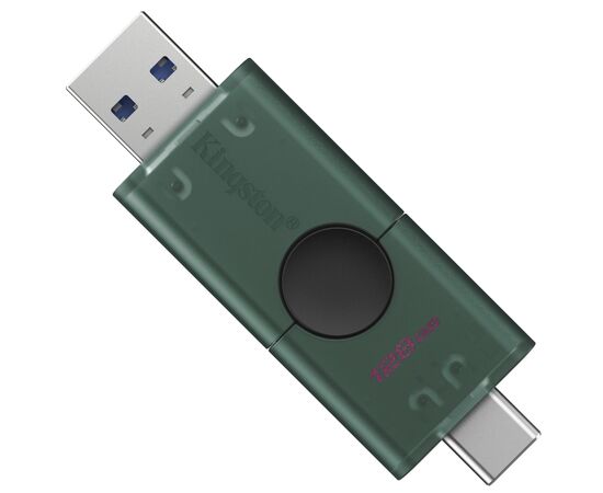 USB флеш накопитель Kingston 128GB DataTraveler Duo USB 3.2 / Type-C Black/Green (DTDEG2/128GB), изображение 2