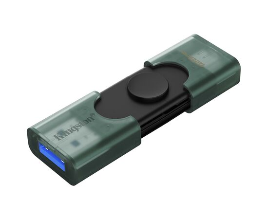 USB флеш накопитель Kingston 128GB DataTraveler Duo USB 3.2 / Type-C Black/Green (DTDEG2/128GB), изображение 3