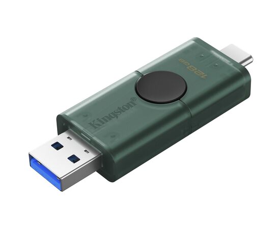 USB флеш накопитель Kingston 256GB DataTraveler Duo USB 3.2 / Type-C Black/Green (DTDEG2/256GB), изображение 5