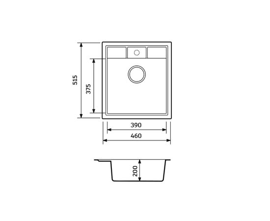 Мойка кухонная Adamant Brick чорний (4824296101203), изображение 4