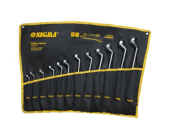Ключ Sigma набор накидных 12шт 6-32мм CrV satine, тк. чехол (6010061)