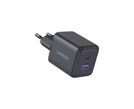 Зарядное устройство Ugreen 1xUSB-C PD30W + 1xUSB QC3.0 GaN X516 gray (55539), изображение 3
