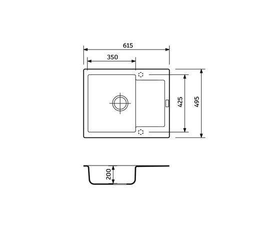 Мойка кухонная Adamant Minimal чорний (1824296102303), изображение 5