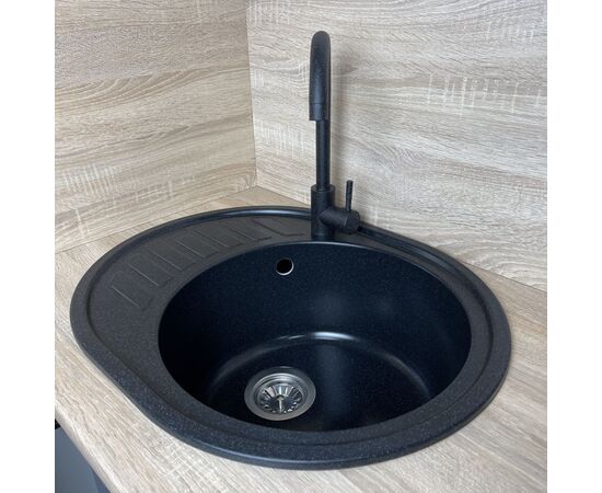 Мойка кухонная Adamant Ovum чорний (1824296100403), изображение 2