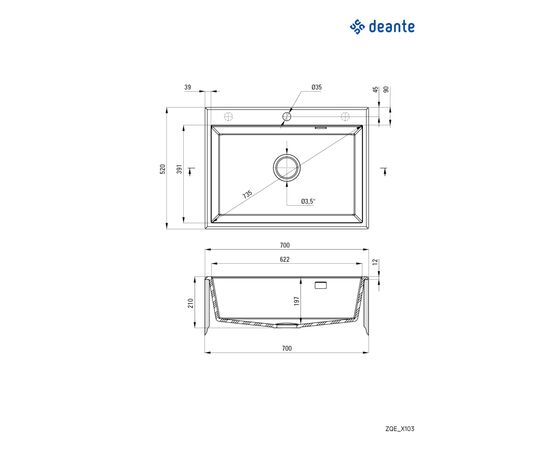Мойка кухонная Deante Eridan металічний графіт (ZQE_G103), изображение 4