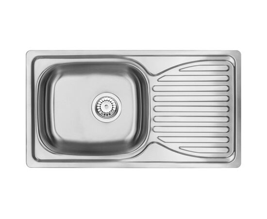 Мойка кухонная Deante Doppio, сталева мийка ZEN_0113 + змішувач BYU_060M, сатін (ZENA0113), изображение 3