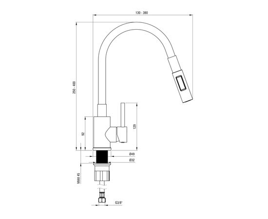 Мойка кухонная Deante Leda, мийка ZRD_2113 + зміш. BOC_B740, графіт (ZRDG2113), изображение 12