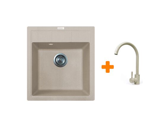 Мойка кухонная Adamant Brick Avena + змішувач (4824296209206)