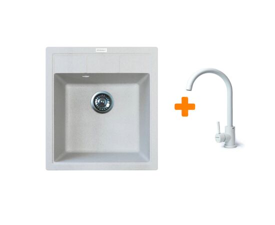 Мойка кухонная Adamant Brick Old stone + змішувач (4824296209210)