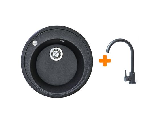 Мойка кухонная Adamant Sun графіт + змішувач (4824296910113)