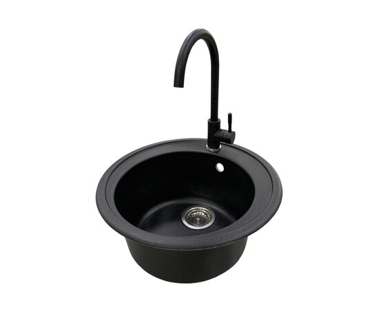 Мойка кухонная Adamant Sun чорний + змішувач (4824296910103), изображение 3