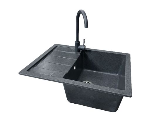 Мойка кухонная Adamant Anila графіт + змішувач та дозатор (182496900313), изображение 3