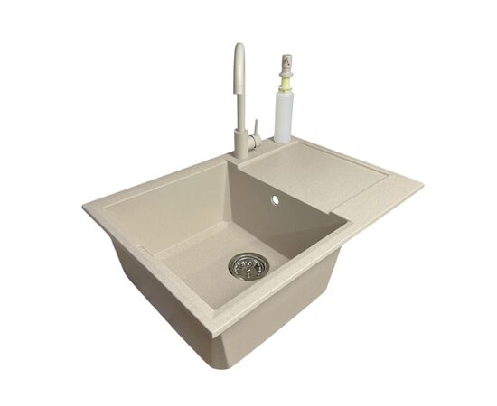 Мойка кухонная Adamant Horizon Medium Avena + змішувач + дозатор (4824296104506)