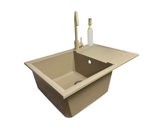 Мойка кухонная Adamant Horizon Medium Сахара + змішувач та дозатор (4824296104502)