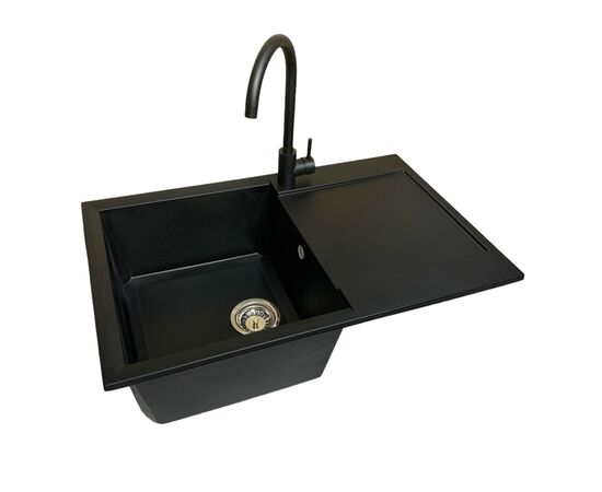 Мийка кухонна Adamant Horizon антрацит + змішувач + дозатор + ополіскувач склянок + кола (4824296106315), зображення 2