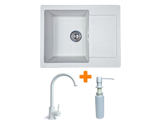 Мойка кухонная Adamant Minimal Old stone + змішувач + дозатор (1824296902310)