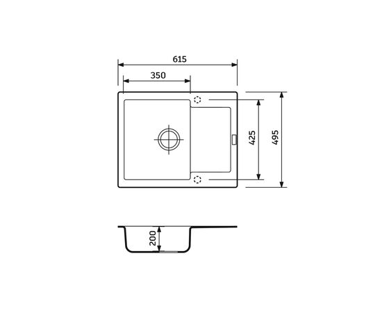 Мойка кухонная Adamant Minimal графіт + змішувач + дозатор (1824296902313), изображение 7