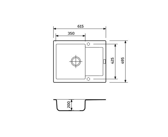 Мойка кухонная Adamant Minimal сірий + змішувач + дозатор + ополіскувач склянок + коланд (4824296106404), изображение 8