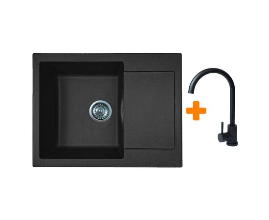 Мийка кухонна Adamant Minimal чорний + змішувач (1824296912303)