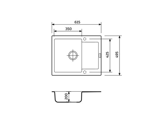 Мойка кухонная Adamant Minimal чорний + змішувач + дозатор (1824296902303), изображение 7