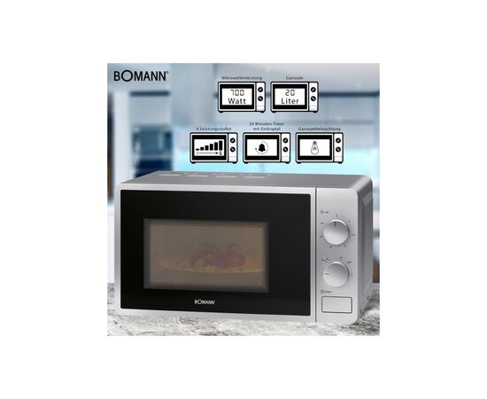Микроволновая печь Bomann MW 6014 CB silver (MW6014CB silver), изображение 3