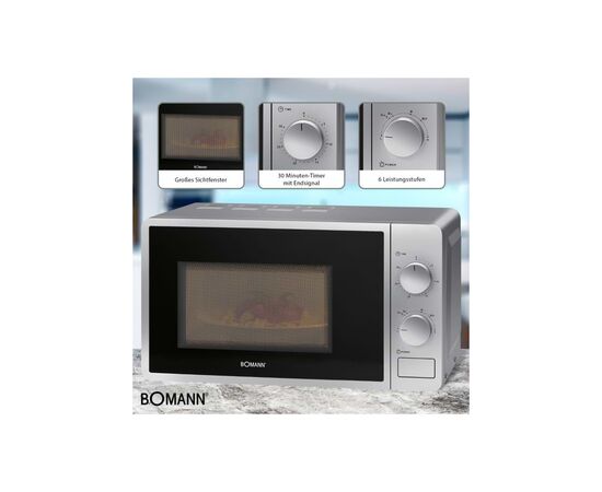 Микроволновая печь Bomann MW 6014 CB silver (MW6014CB silver), изображение 4