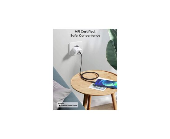 Дата кабель USB-C to Lightning 2.0m 3A US171 black Ugreen (60752), изображение 4