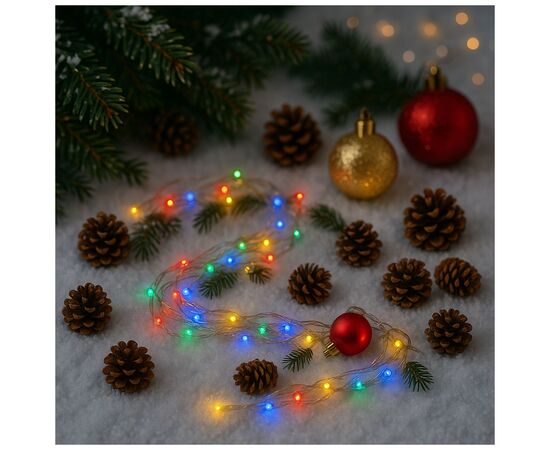 Гирлянда ColorWay LED 200 20 м (8 режимів) різнокольорова (прозорий кабель) USB (CW-G-200L20UTMC), изображение 4