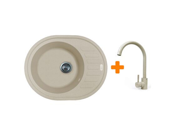 Мойка кухонная Adamant Ovum Avena + змішувач (1824296910406)