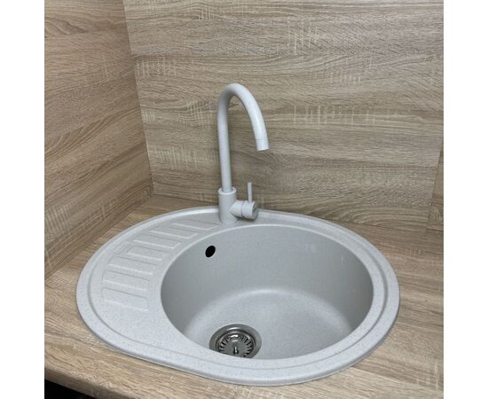 Мойка кухонная Adamant Ovum Old stone + змішувач (1824296910410), изображение 2