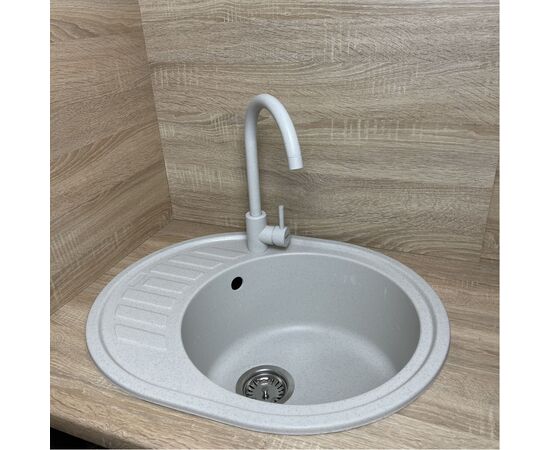 Мойка кухонная Adamant Ovum Old stone + змішувач + дозатор (1824296900410), изображение 2