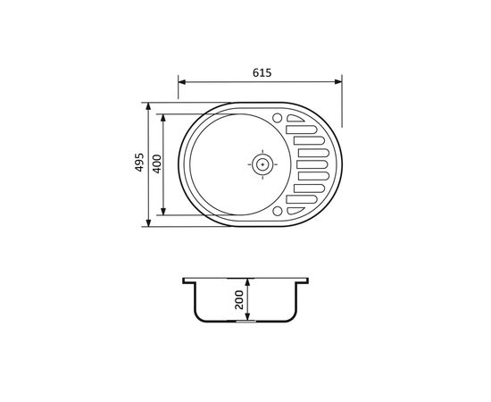 Мойка кухонная Adamant Ovum графіт + змішувач + дозатор (1824296900413), изображение 7