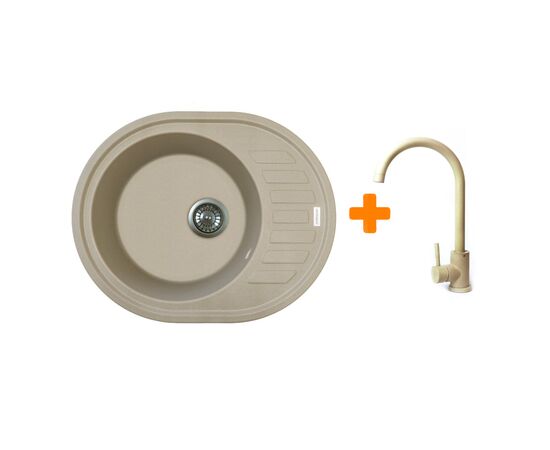 Мойка кухонная Adamant Ovum Сахара + змішувач (1824296910402)