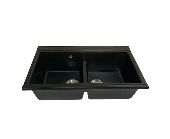 Мойка кухонная Adamant Similar чорний + змішувач + дозатор + ополіскувач склянок + колан (4824296106503), изображение 3