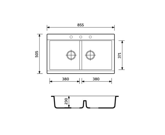Мойка кухонная Adamant Similar чорний + змішувач + дозатор + ополіскувач склянок + колан (4824296106503), изображение 9